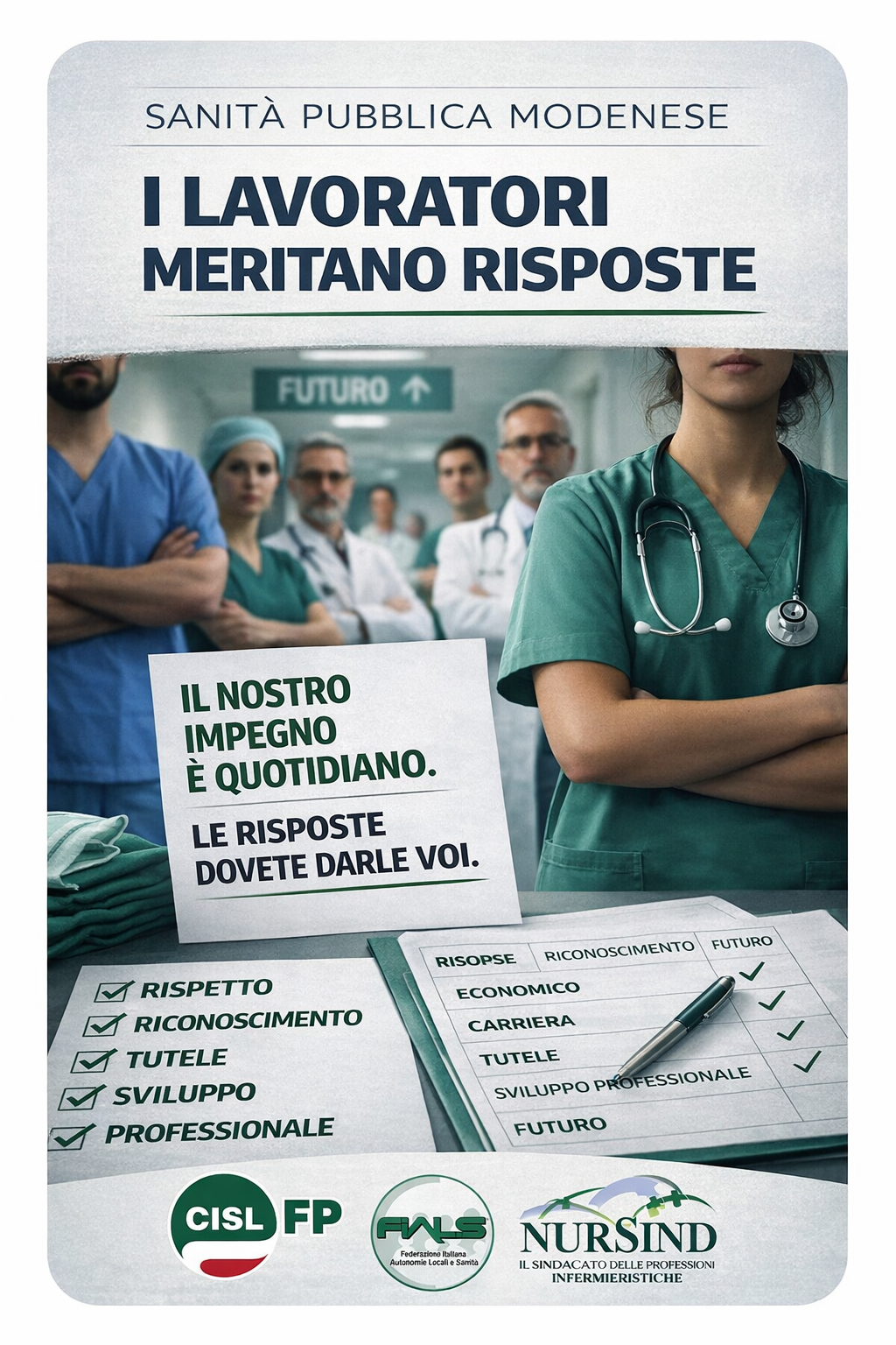 SANITA' MODENA: ORA DI DARE RISPOSTE AI LAVORATORI